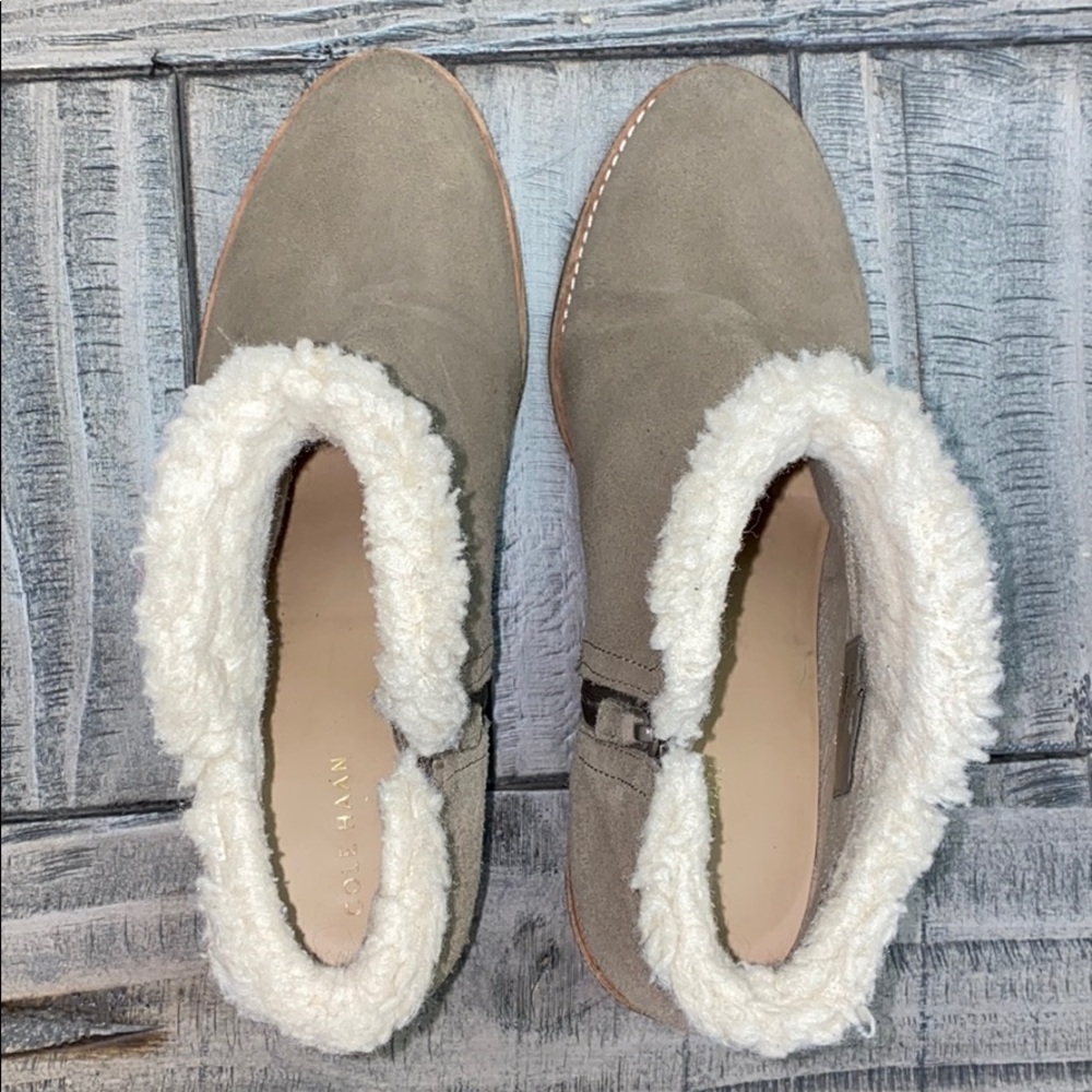 Cole Haan Michelle‎ Faux Fur Lined Suede Booties 11M - Picture 5 of 8